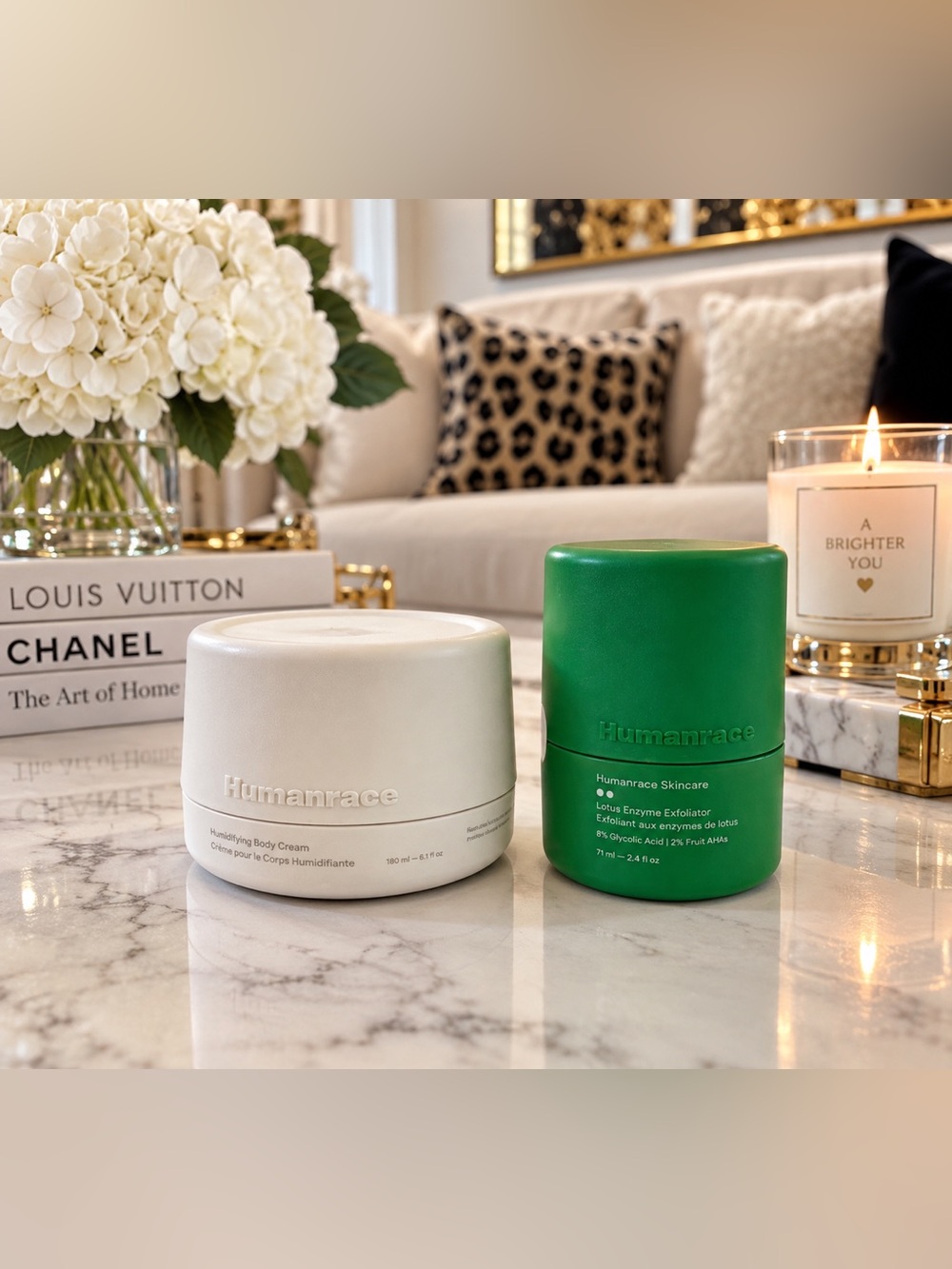 Humanrace Pharrell Williams Lotus Enzyme Exfoliator + Humidifying Body Cream Set